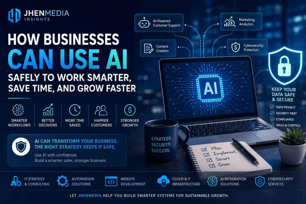 How Businesses Can Use AI Safely to Work Smarter, Save Time, and Grow Faster